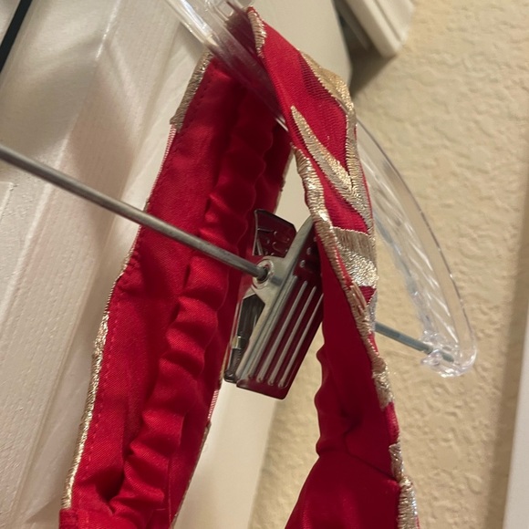 NWT Fifteen Roses Davids Bridal Off-the-Shoulder Mini A-Line Red Gold Size 20 - Picture 9 of 13